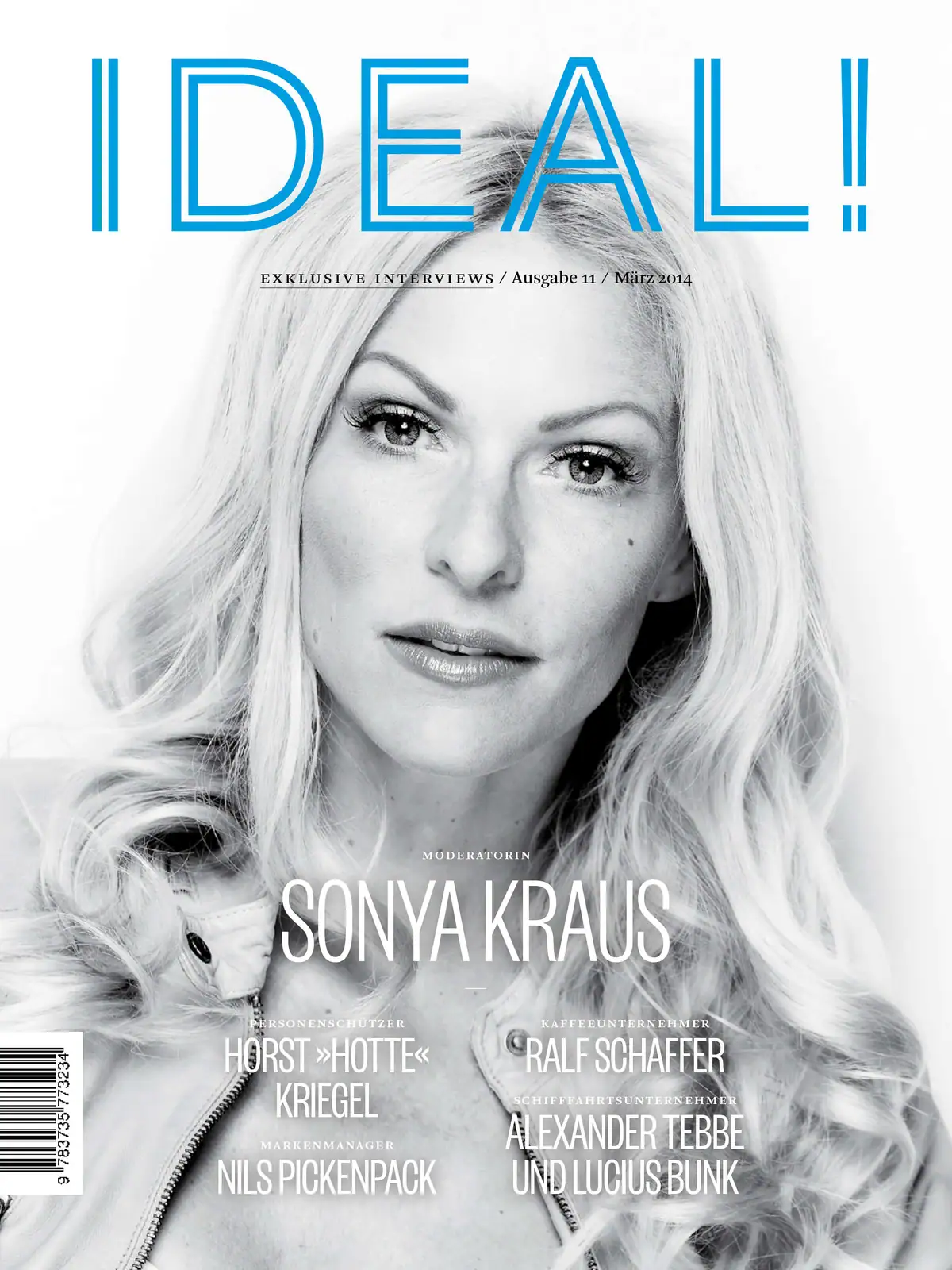 Cover des IDEAL! Interview Magazins, Ausgabe 11 von März 2014, mit Moderatorin Sonya Kraus auf dem Titel